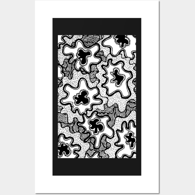 Garden Abstract in Black and White Wall Art by Heatherian